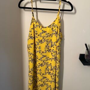 Vero Moda Yellow Floral Slip Midi Dress